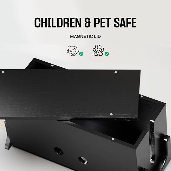 Extra Large Cable Management Box, Wood Cord Hider Box & Organizer for Power Stri - Picture 5 of 8